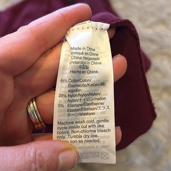 J Crew women’s maroon cotton nylon button front long sleeve cardigan - Picture 4 of 5